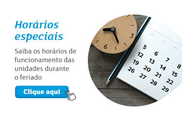 Horário de atendimento das unidades durante o feriado de Tiradentes